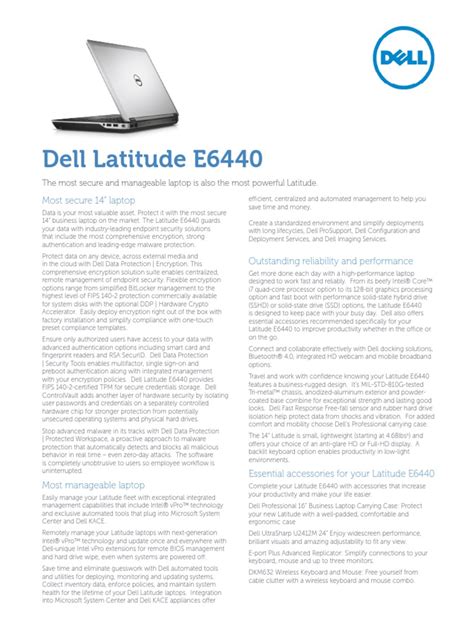 latitude e6440 spec sheet